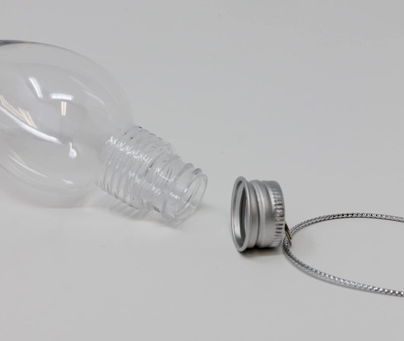Creative Hobbies 4 Inch Fillable Christmas Ornaments, Light Bulb Ornaments Clear Plastic Fillable, Clear Craft Ornaments, Great for Candy - Pack of 24 - Image 3